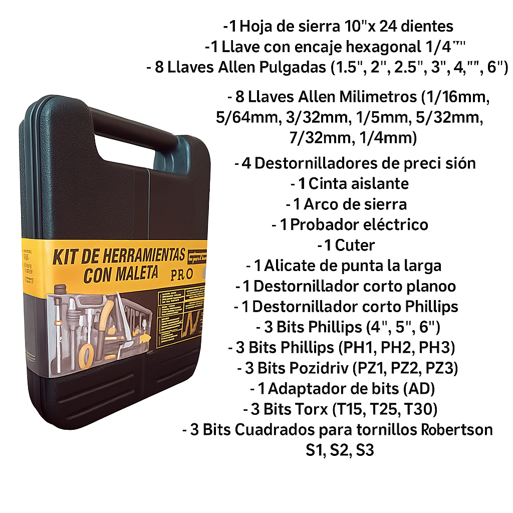Juego de herramientas de 255 piezas con estuche completo + kit de detornillador de 12 V y ollas 