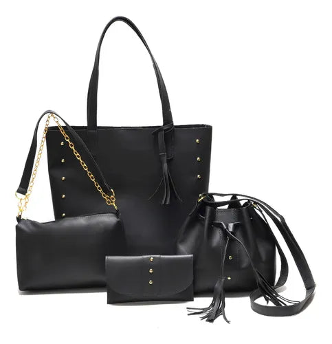 Kit de 4 bolsos de hombro para mujer con bolsillos, kit de bolsos Niña para mujer con 4 unidades 