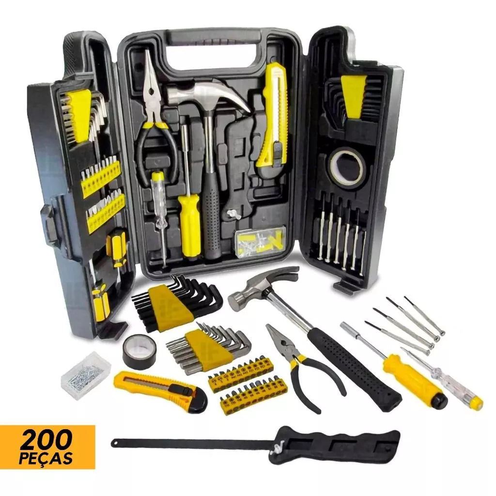 Juego de herramientas de 255 piezas con estuche completo + kit de detornillador de 12 V y ollas 